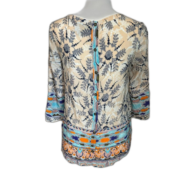 Maeve 100% silk blouse Size 0 Floral and Geometric Print - Picture 2 of 7